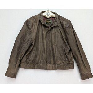 Vintage Reed Sportswear Men's Brown Leather Aviator Flight Bomber Jacket Size 48